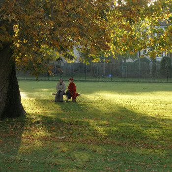 listening women bench sunlight