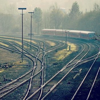 railroad tracks criss-crossing
