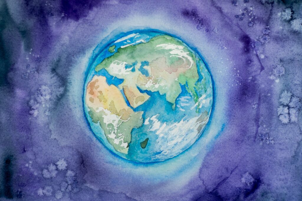Watercolor earth art
